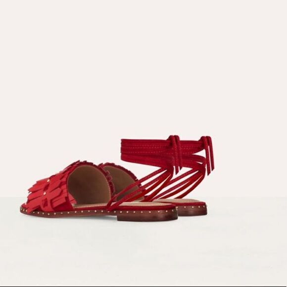 Maje Fun Leather Sandal Women's Red - Picture 5 of 11